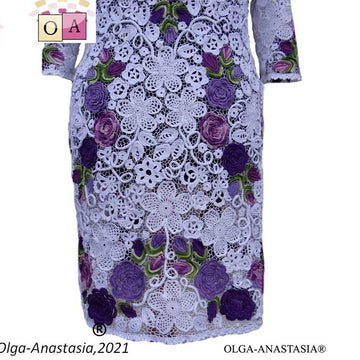 Lace cardigan with roses