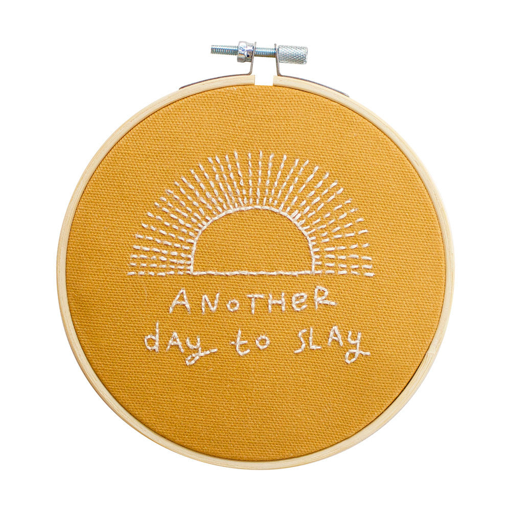 Cotton Clara Another Day To Slay Embroidery Kit - 13cm