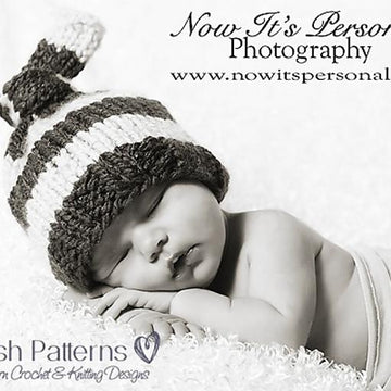 Top Knot Baby Beanie Hat Knit Pattern 206