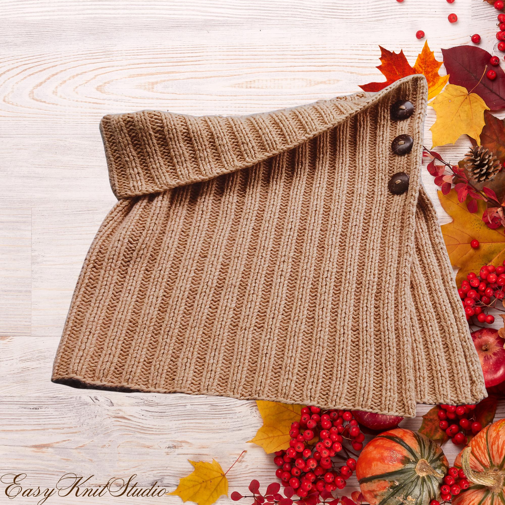 Ribbed Button Cowl Knitting Pattern