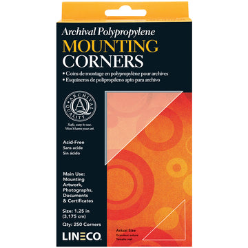 Lineco Polypropylene Photo Mounting Corners 256/Pkg - Clear 1.25"