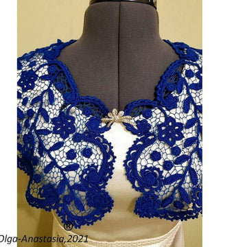 Lace blue detachable collar