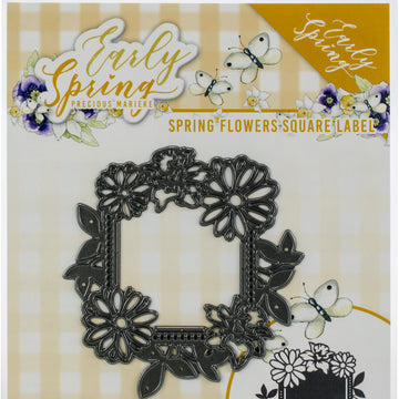 Find It Trading Precious Marieke Early Spring Die - Spring Flowers Square Label