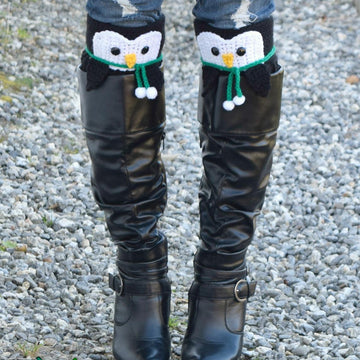 Peeping Penguin Boot Cuffs
