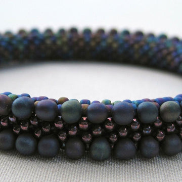 Double Drops Bead Crochet Bangle