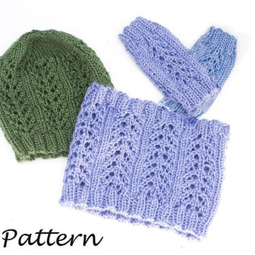 Lace Hat, Cowl, and Fingerless Gloves