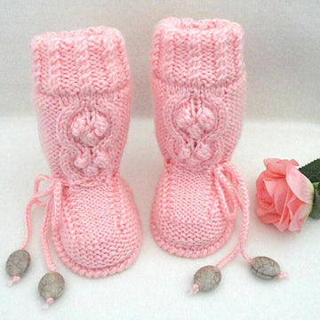 Knitting PATTERN Baby Booties Newborn Baby Boots Bobbles