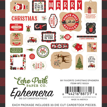 Echo Park Paper Echo Park Cardstock Ephemera 33/Pkg - Icons, My Favorite Christmas