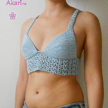 Crochet bralette with flowers _ M27
