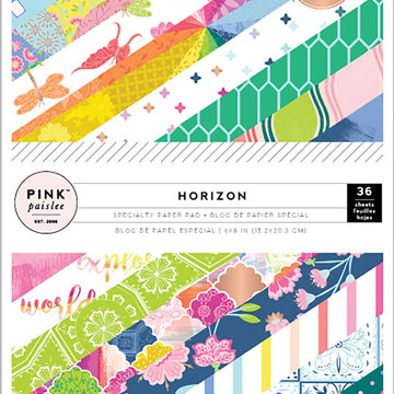 American Crafts Pink Paislee Single-Sided Paper Pad 6"X8" 36/Pkg - Paige Evans Horizon, 18 Designs/2 Each