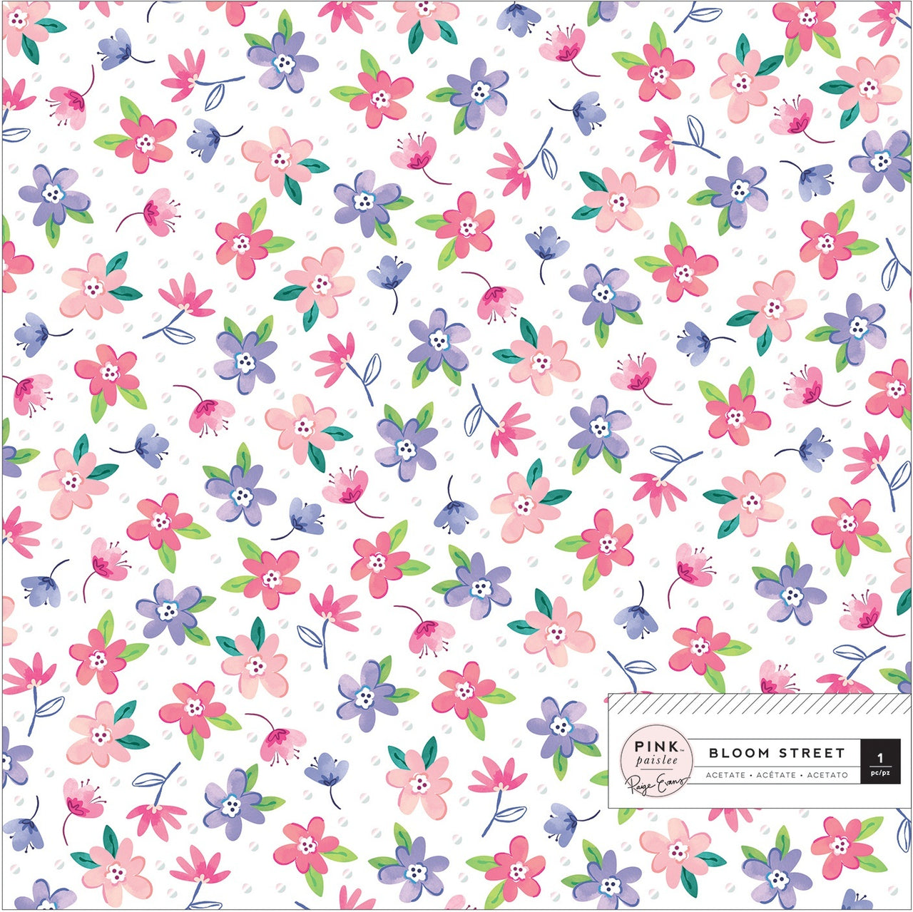 American Crafts Paige Evans Bloom Street Specialty Paper 12"X12" - Acetate W/Iridescent Foil