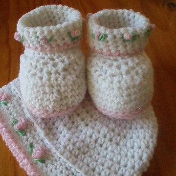 Rosebud Baby Bootie Set