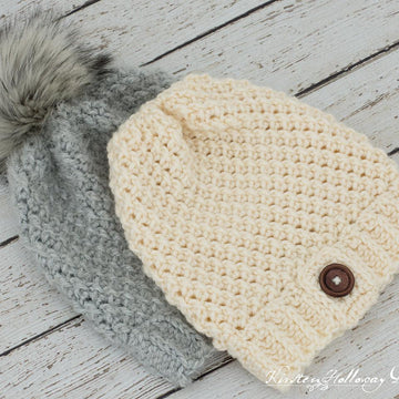 Easy Chunky Double Seed Stitch Crochet Hat