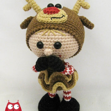 Girl Doll in a Reindeer outfit