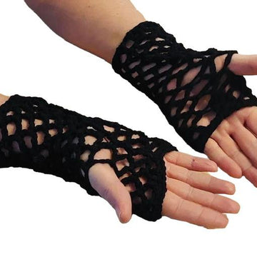 Fingerless Fishnet Crochet Gloves