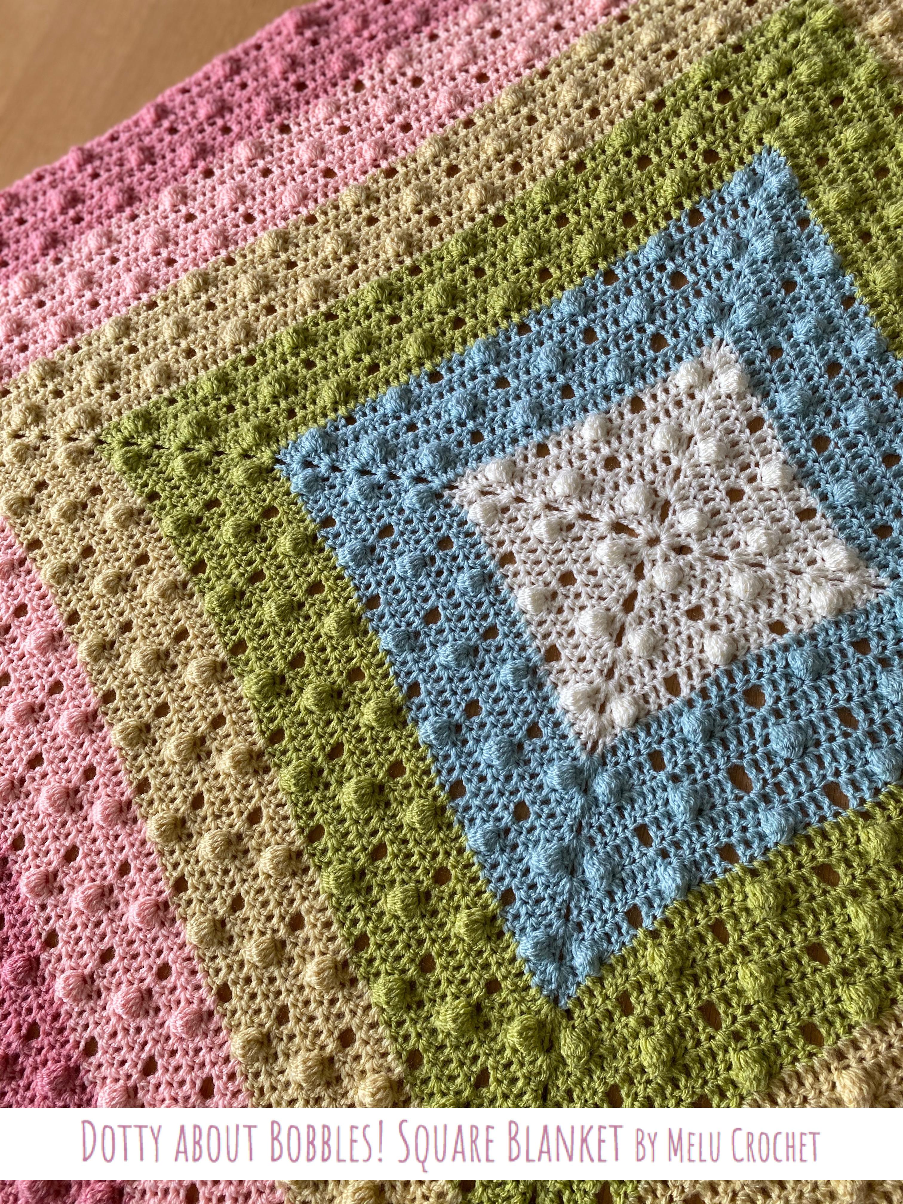 Dotty about Bobbles! Square blanket by Melu Crochet