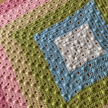 Dotty about Bobbles! Square blanket by Melu Crochet