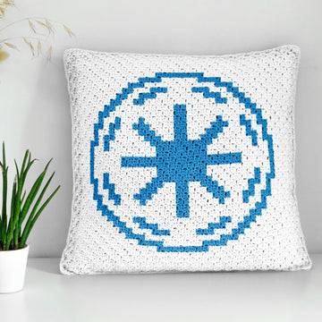 Mini C2C Galactic Republic Blue Pillow 42x42 Squares Crochet Pattern