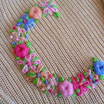 Floral Initial Embroidery Knitting Baby Sweater