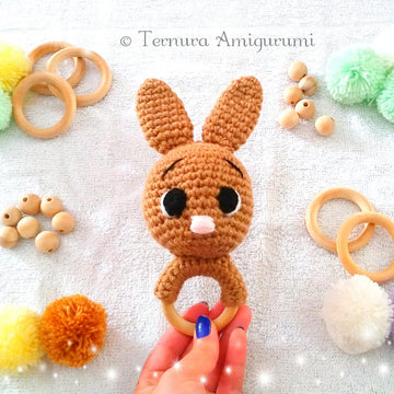 Rabbit toy rattle crochet pattern