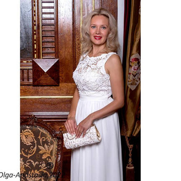 Wedding dress with lace top