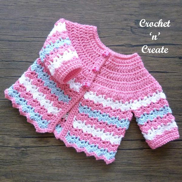 Crochet Striped Baby Cardigan