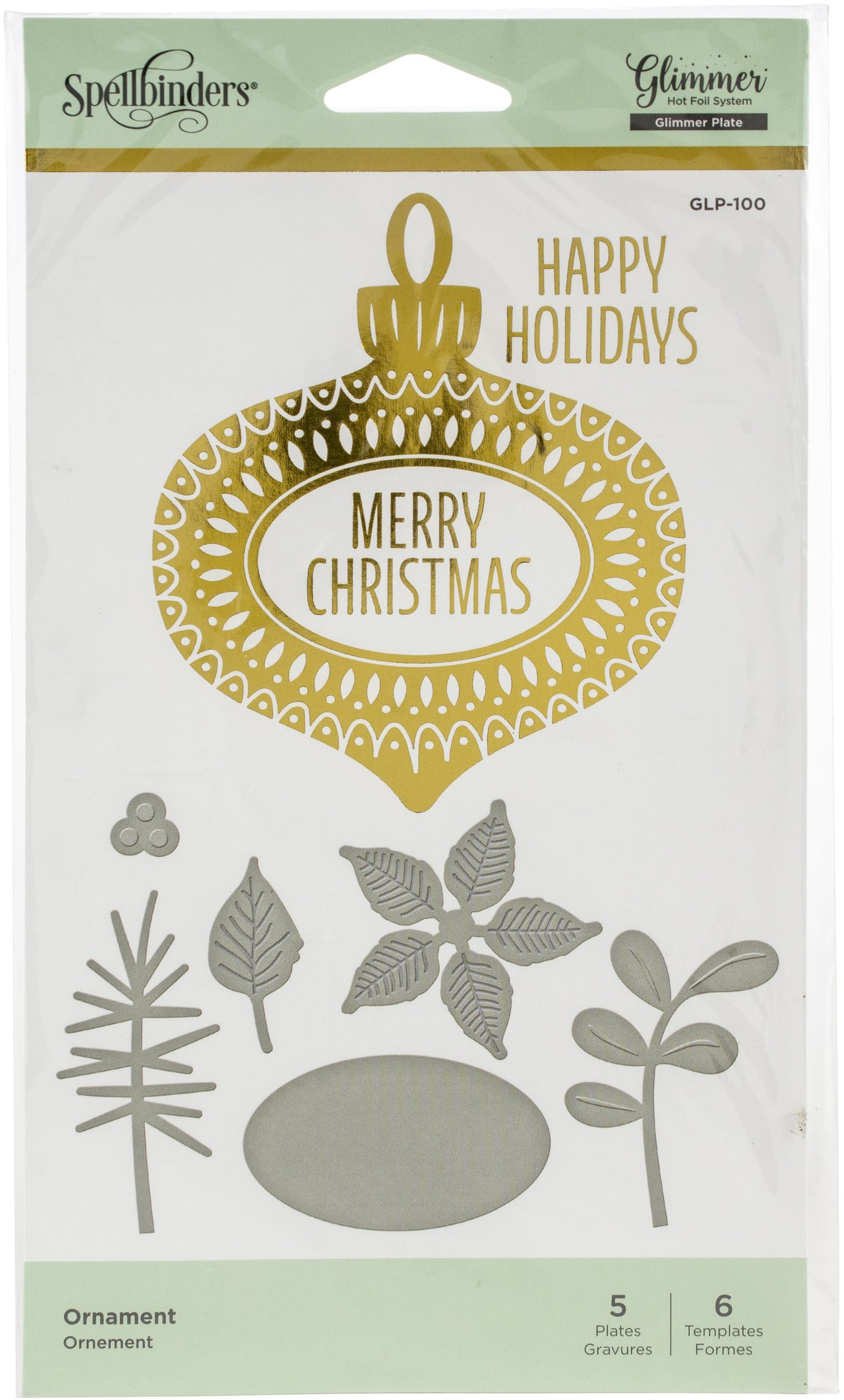 Spellbinders Glimmer Hot Foil Plate - Poinsettia Ornament