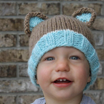 Bulky Weight Knit Bear Beanie