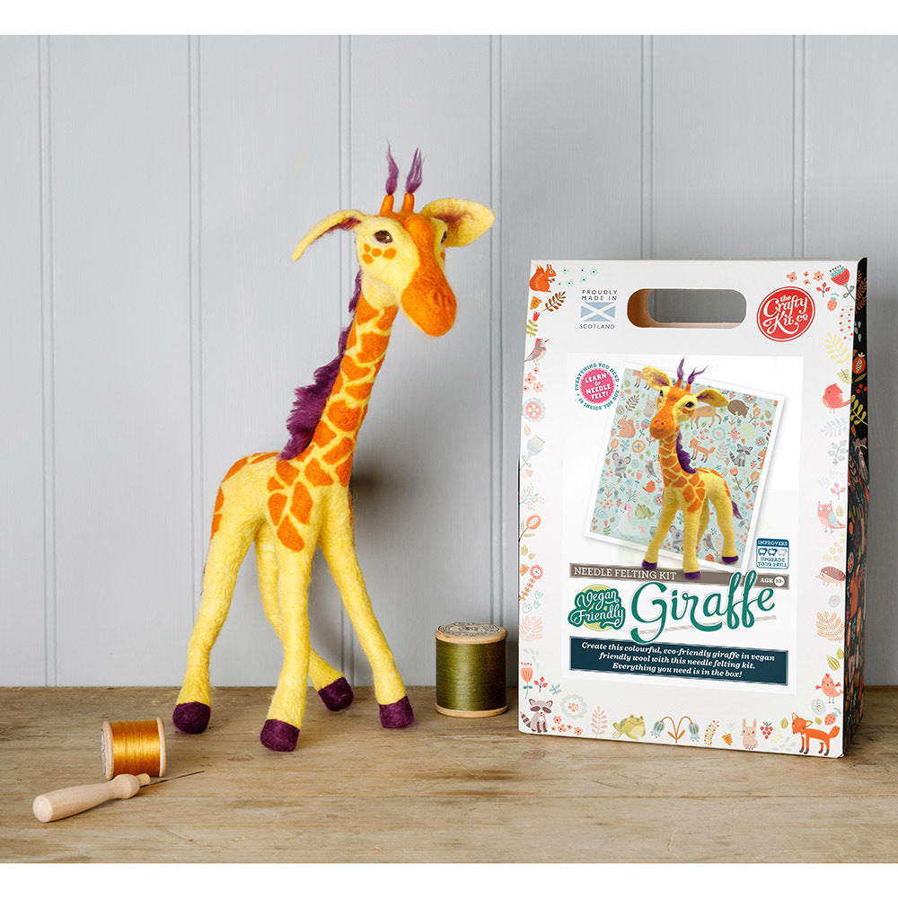 The Crafty Kit Company Giraffe Vegan-Friendly Needle Felting Kit
