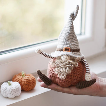 Fall Gnome with Pumpkins