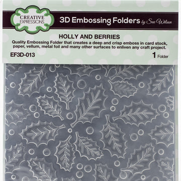 Creative Expressions 3D Embossing Folder 5.75"X7.5" - Holly & Berries