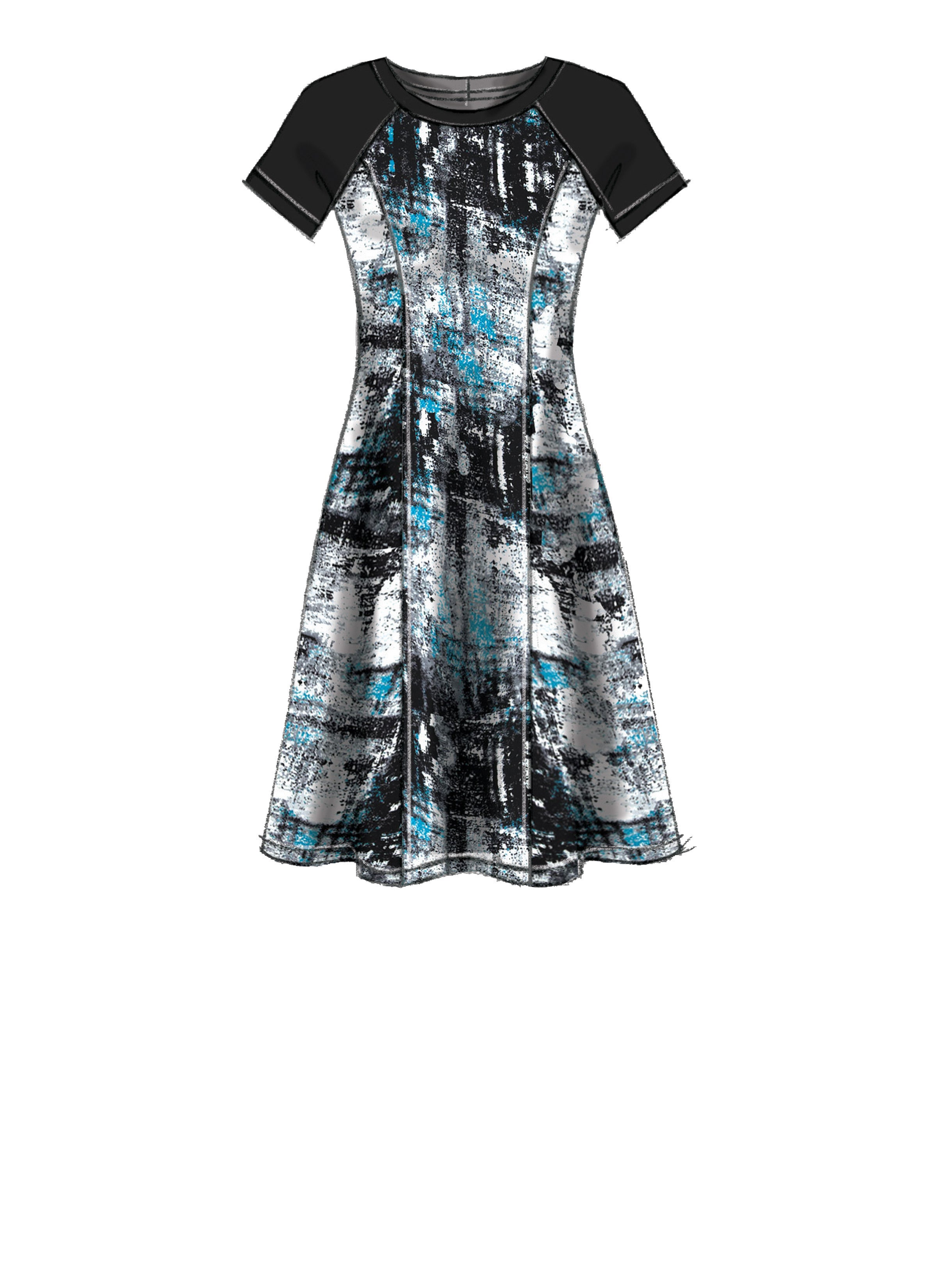 McCall's Misses'/Miss Petite Sleeveless or Raglan Sleeve, Fit and Flare Dresses M7349 - Sewing Pattern