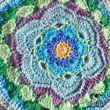 Bold Buttercup Flower Crochet Square