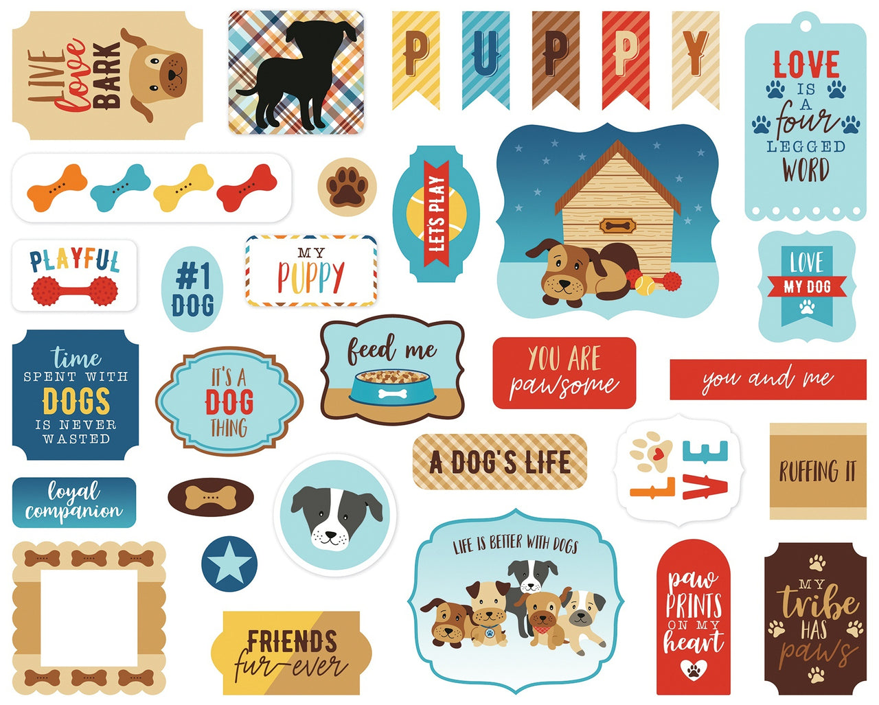 Echo Park Paper Echo Park Cardstock Ephemera 33/Pkg - Icons, I Love My Dog