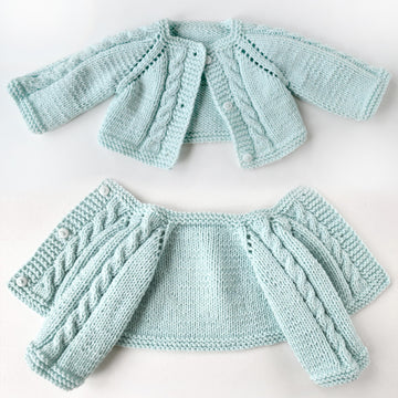 Cardigan + booties for 14-16"/36-40 cm Waldorf Doll