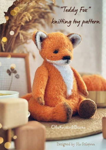 Fox Toy Knitting Pattern PDF