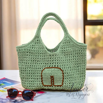 Signature Filet Carryall Crochet Pattern - Customizable Initial Bag - Digital Download