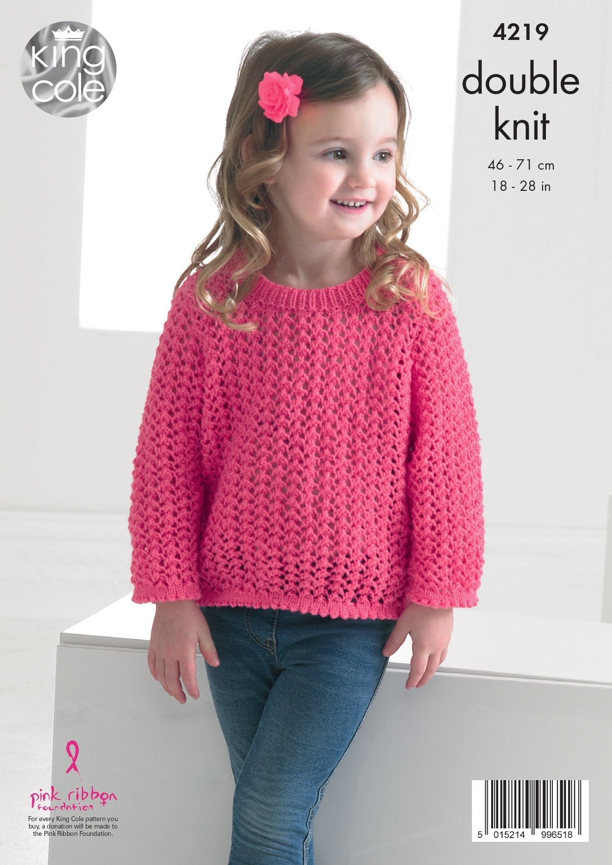 Girls Lace Cardigan and Sweater in King Cole Big Value Baby DK - 4219 - Downloadable PDF