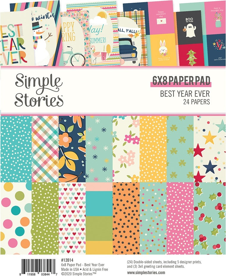 Simple Stories Double-Sided Paper Pad 6"X8" 24/Pkg - Best Year Ever