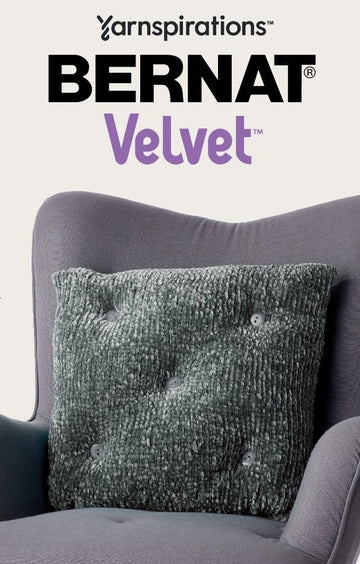 Tufted Knit Cushion in Bernat Velvet - Downloadable PDF