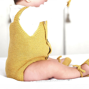 3-6 months - BUTTON-UP Knit Romper Pattern