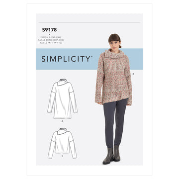 Simplicity Misses' Tops S9178 - Paper Pattern, Size A (XXS-XS-S-M-L-XL-XXL)
