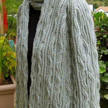 Warm Brioche Cabled Stole