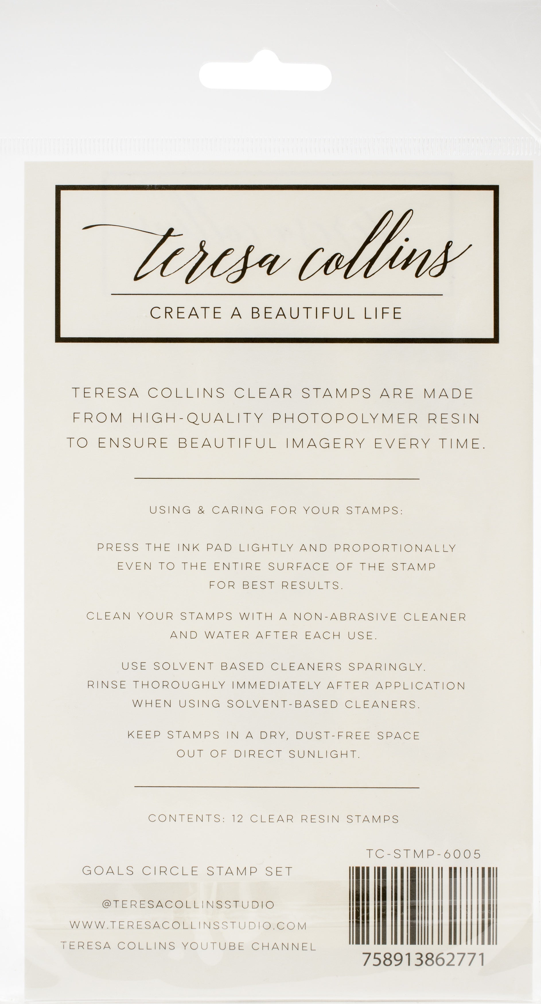 Teresa Collins Clear Stamp Set - Goals
