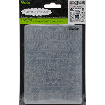 Darice Embossing Folder 4.25"X5.75" - Birthday Collage
