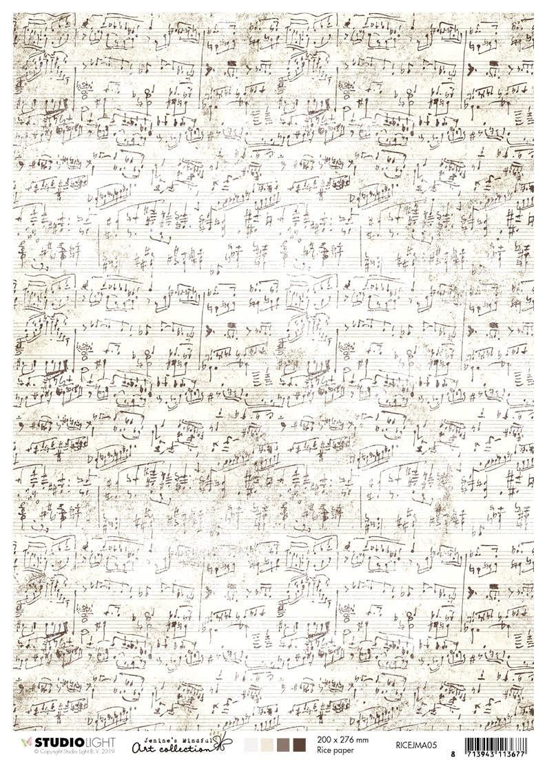 Studio Light Jenine's Mindful Art Rice Paper Sheet A4 10/Pkg - NR. 05