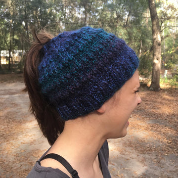 Easy Ridged Pony Tail Hat