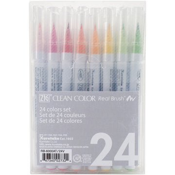 ZIG Kuretake ZIG Clean Color Real Brush Markers 24/Pkg - 478454