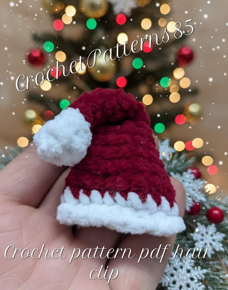 Santa Hat Christmas Hair Clip English-US