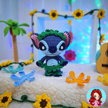Lilo & Stitch Amigurumi Pattern – Hawaiian Outfit – PDF Crochet Pattern (US Terms)